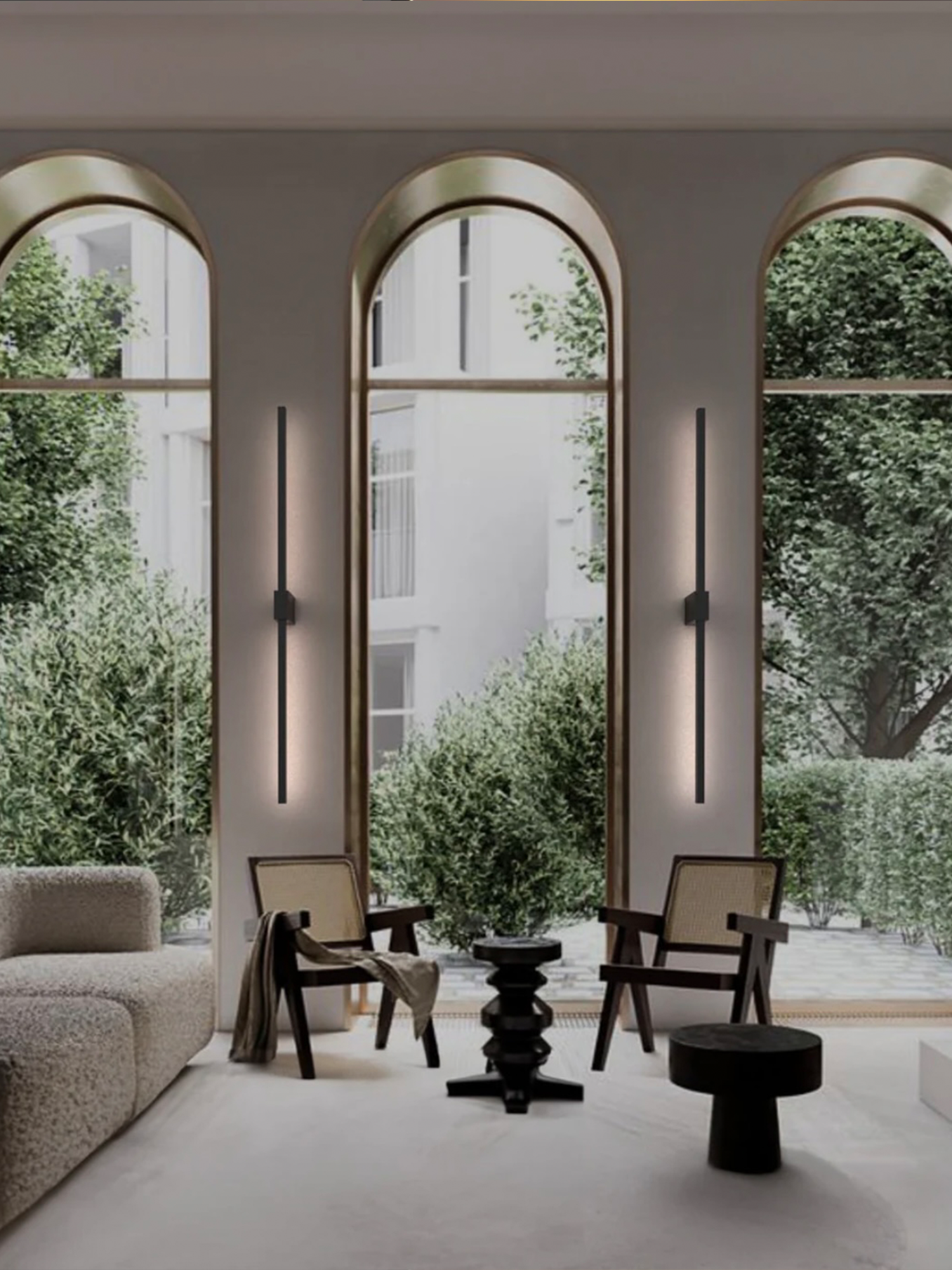 Double Lines Square Black - Wall Lamp